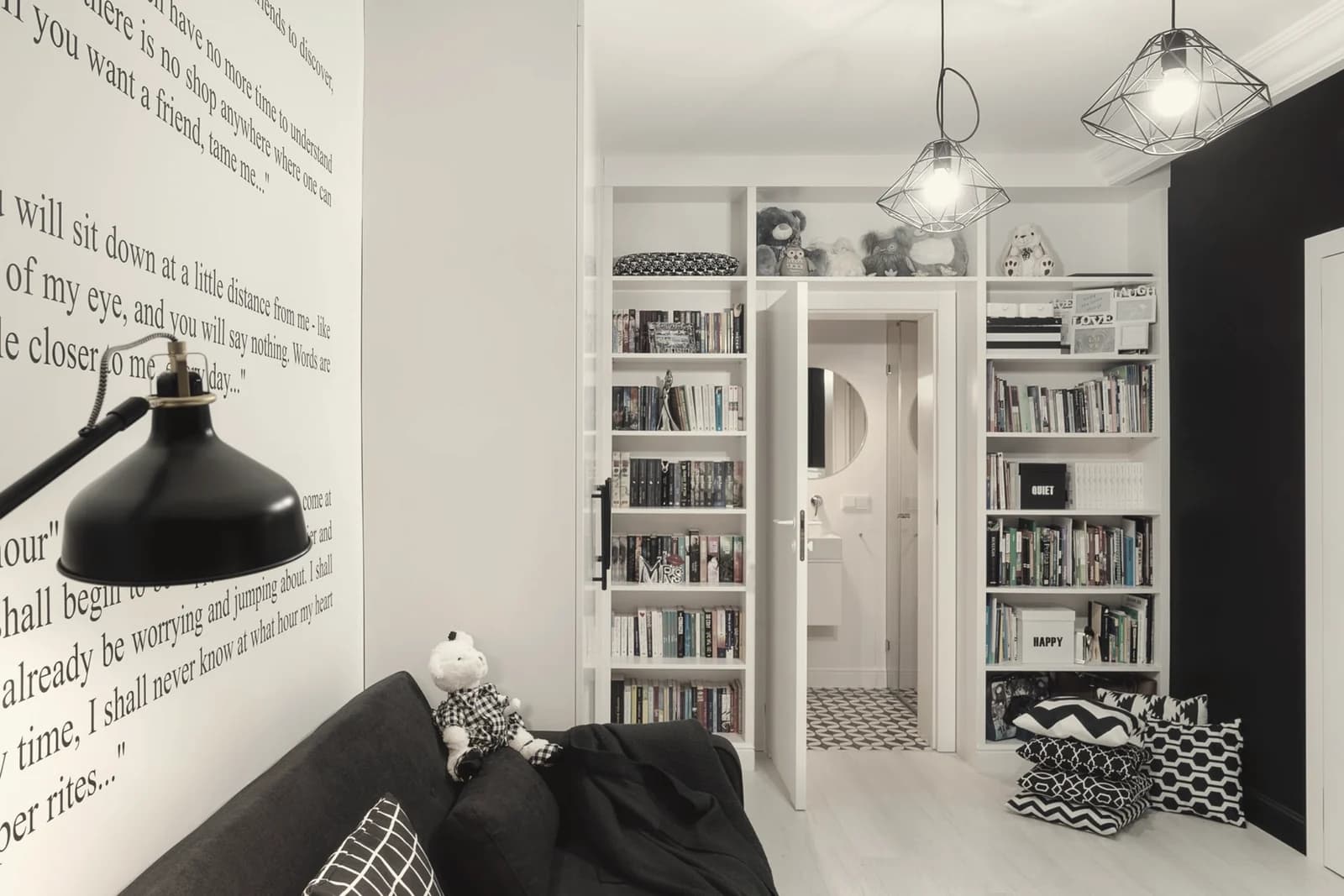 Built-in library shelving
