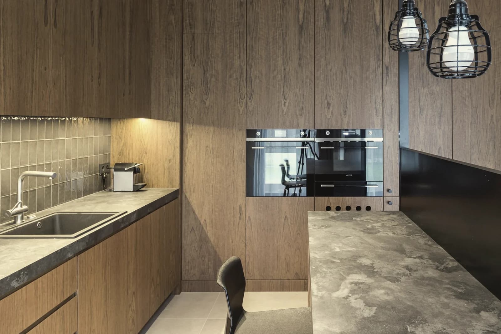 Wood kitchen cabinetry