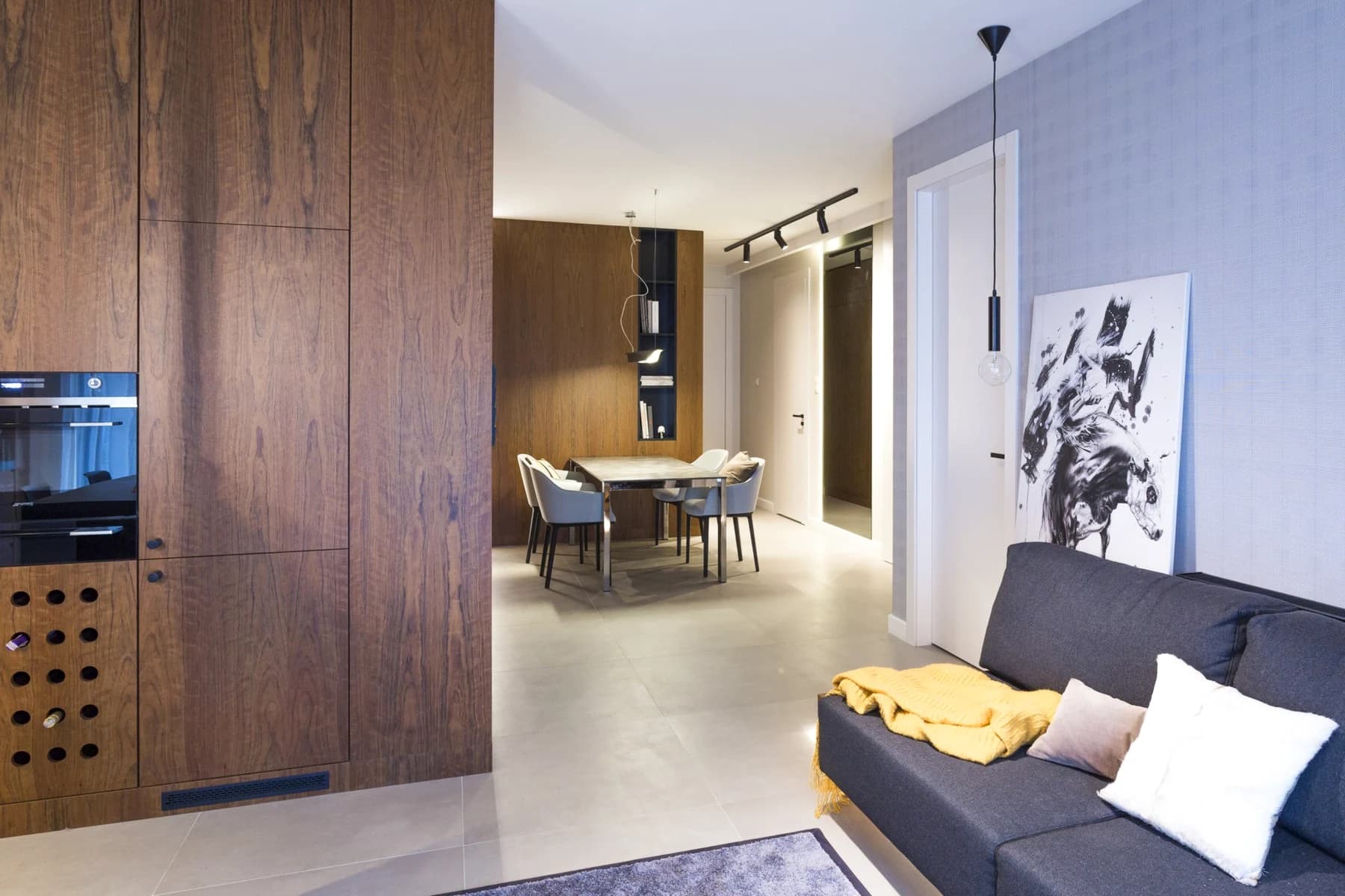 Walnut built-in wall
