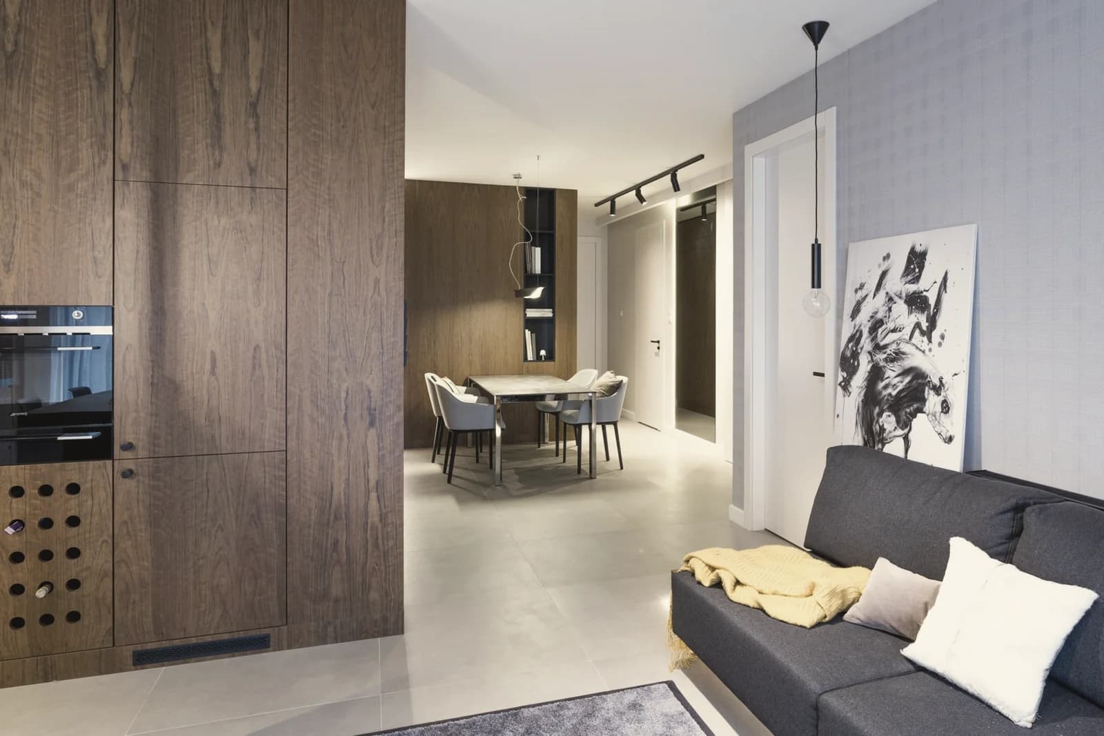Living-room wood built-ins